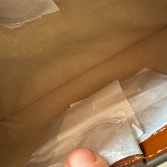 NWT Tory Burch Robinson Spazzolato Crescent Bag - Rare Dark Sienna - Convertible - Picture 6 of 11